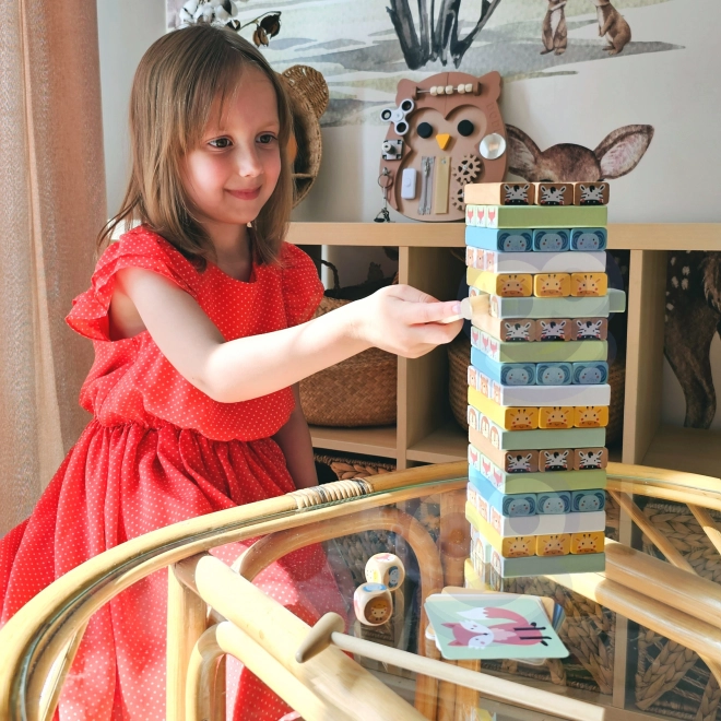 Joc de îndemânare Turnul instabil cu animale Tooky Toy
