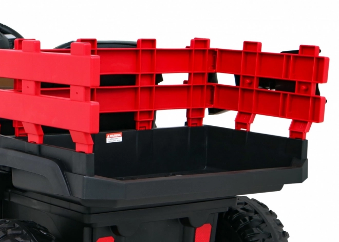 Pick-up agricol pentru copii roșu + telecomandă + remorcă bagaje + lopată + EVA + MP3 LED