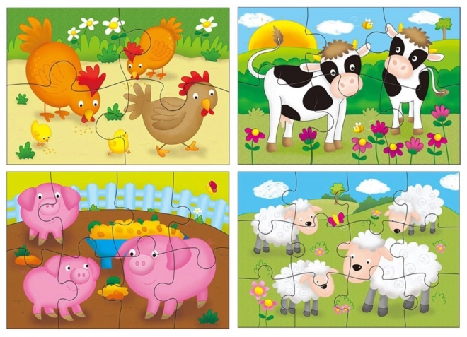 Puzzle Animale De Companie 4 în 1 GALT