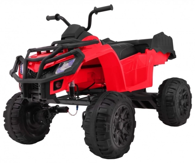 ATV 2,4GHz pe baterie pentru copii Roșu + telecomandă + tracțiune 4x4 + suport bagaje + pornire gratuită + EVA + LED audio