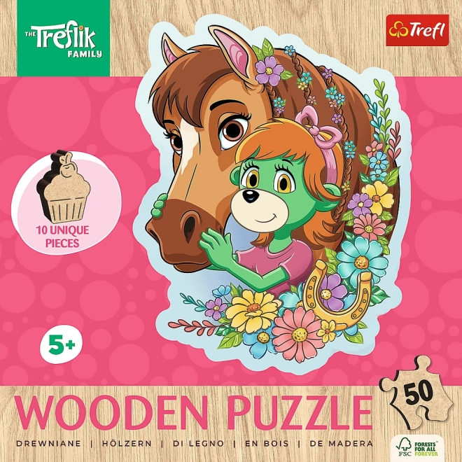 Puzzle din lemn Treflíci: Familia fericită 50 piese