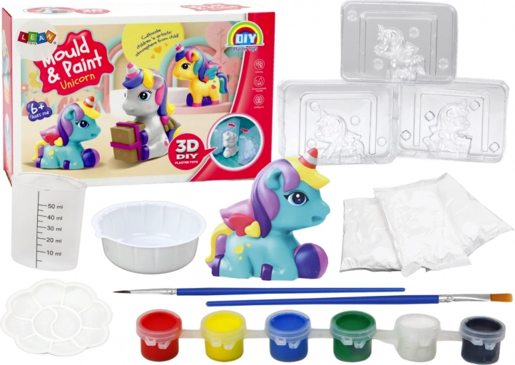 Set creativ de artă 3D cu culori din ipsos Unicorn