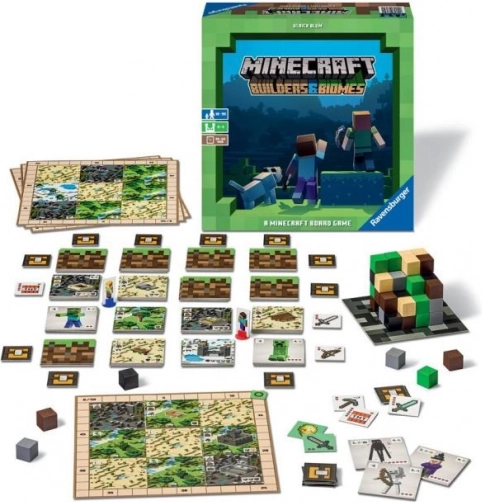 Joc de masă Minecraft Ravensburger: Constructori și Biomi