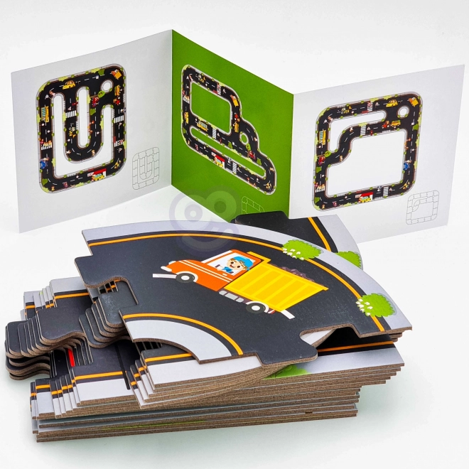 Woopie Green puzzle urban pentru copii - Pista auto