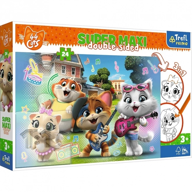 Puzzle dublu față 44 Pisici Super Maxi