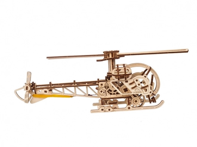 Puzzle 3D mecanic din lemn Mini Elicopter Ugears