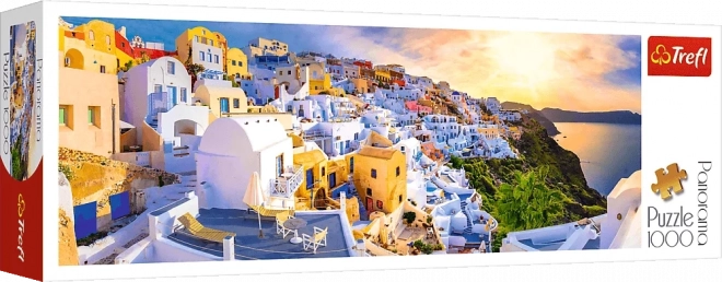 Puzzle panoramic 1000 piese Apus de soare în Santorini