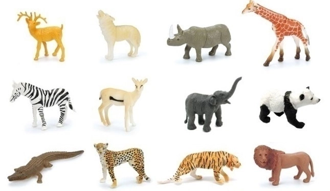 Figurine Animale Sălbatice Set 12 Piese