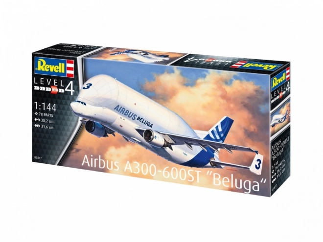 Model avion din plastic Airbus A300-600ST Beluga la scară 1/144