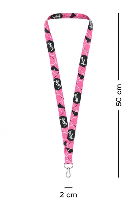 Breloc lung pentru chei – lanyard, roz