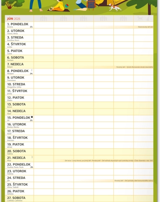 Calendar perete Planificator de Familie XXL 2026