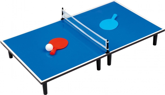 Tenis de masă – masă albastră portabilă de dimensiune medie cu accesorii