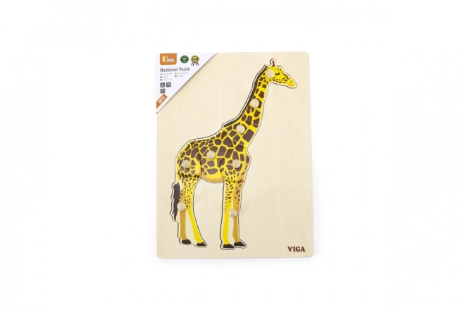 Vârstă Montessori din lemn cu motiv girafă