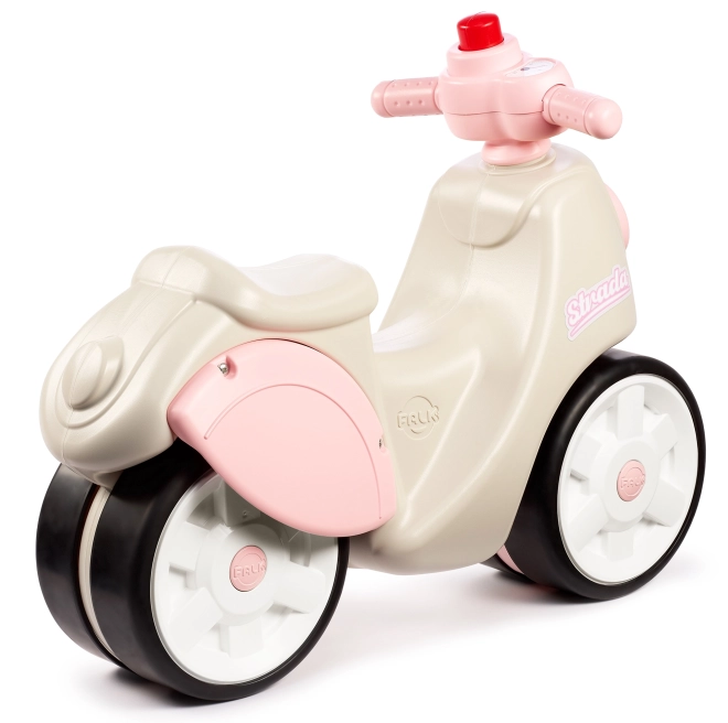 Bicicletă fără pedale cu roți silențioase roz