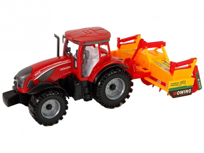 Tractor cu cultivator cu motor roșu prin frecare