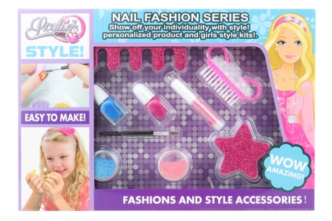 Set manichiură cu accesorii și sclipici