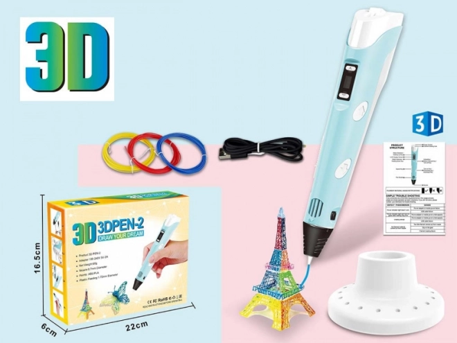 Set creion 3D cu filament și cablu de alimentare USB