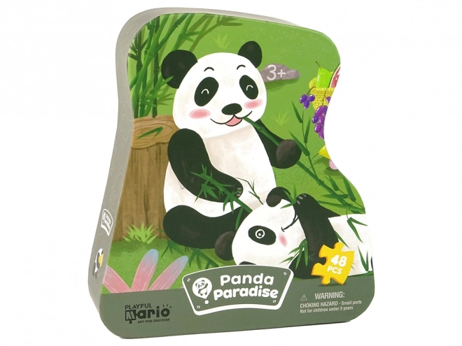 Puzzle panda pădure de bambus 48 de piese