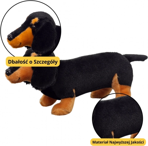 Jucărie de pluș teckel negru 25 cm
