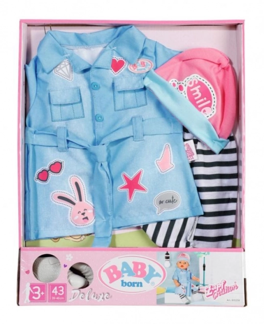 Rochițe deluxe din denim pentru păpușa BABY born 43 cm