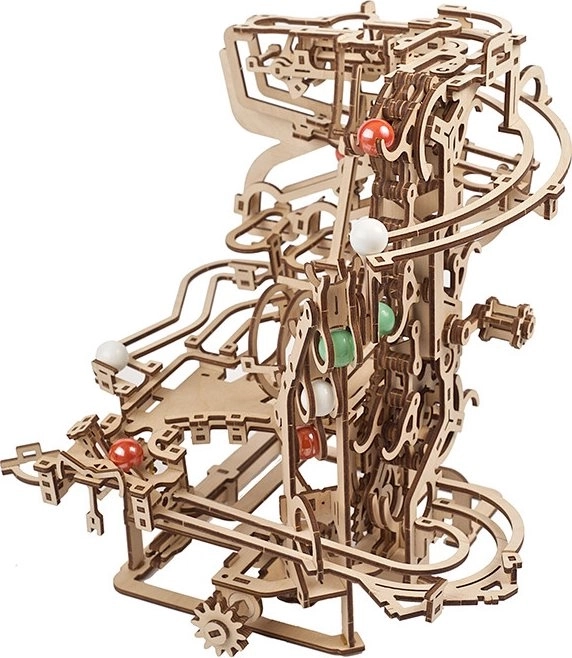 Pistă mecanică din lemn pentru bile Ugears