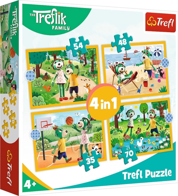 Puzzle 4 în 1 Rodzina Treflików