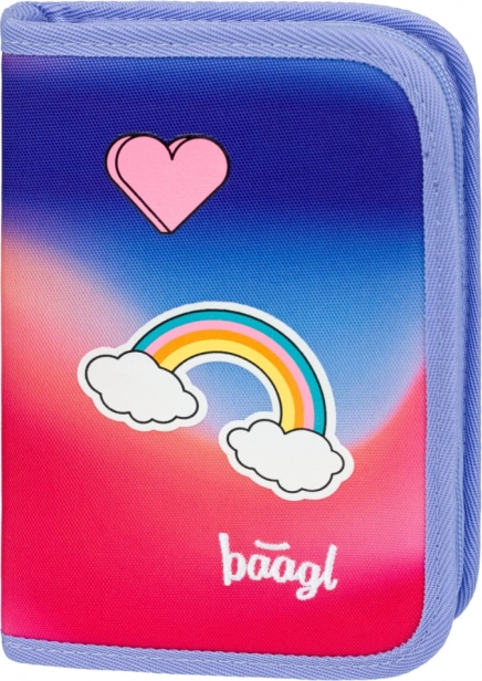 Set școlar Airy Duha roșu: Rucsac, penar, săculeț, dosare, cutie