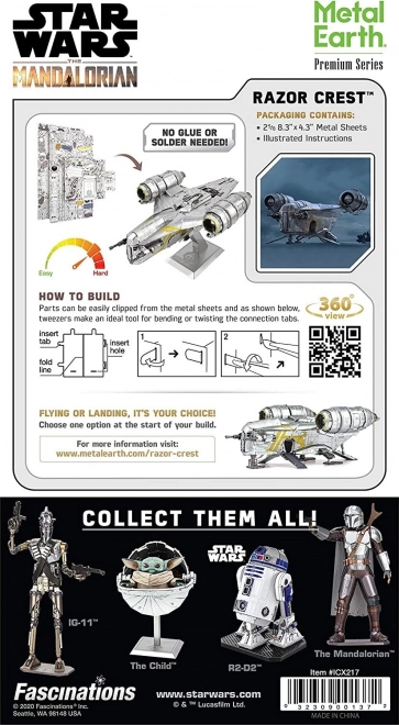 Puzzle 3D de metal Star Wars: Mandalorian Razor Crest