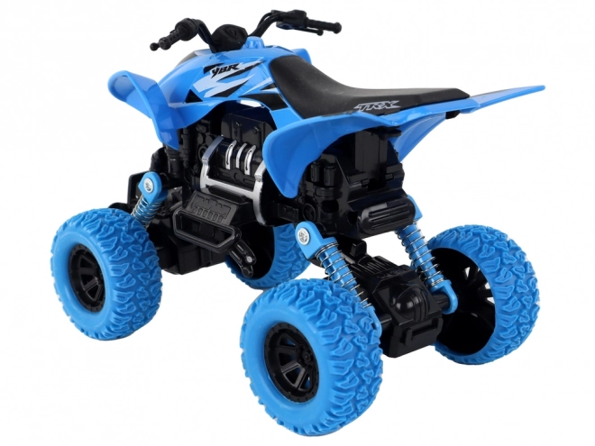 Quad teren off-road albastru cu roți de cauciuc