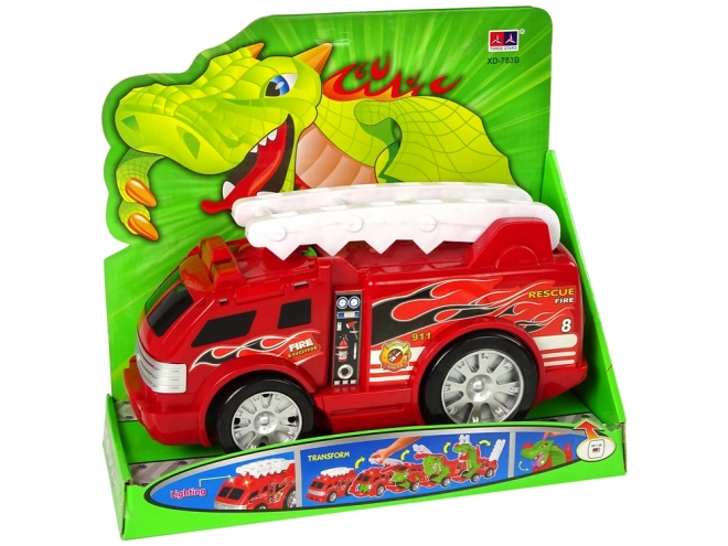 Auto Pompieri Transformare Dragon 2-în-1 Mașină de Pompieri