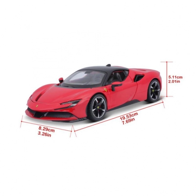 Mașina de jucărie Ferrari SF90 Stradale roșie 1:24