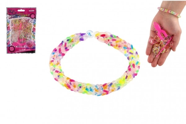 Set elasticuri pentru brățări multicolor cu accesorii