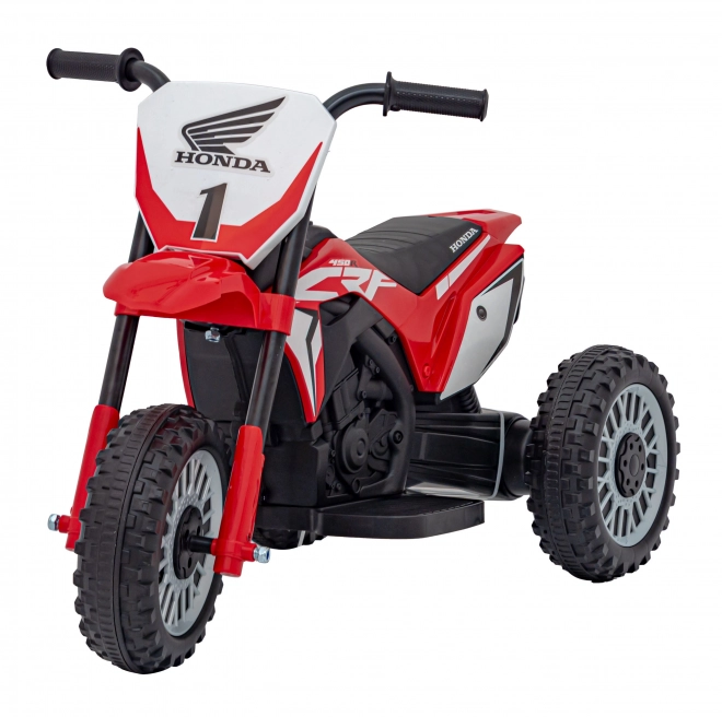 Motocicletă electrică pentru copii roșie cu 3 roți Honda CRF 450R