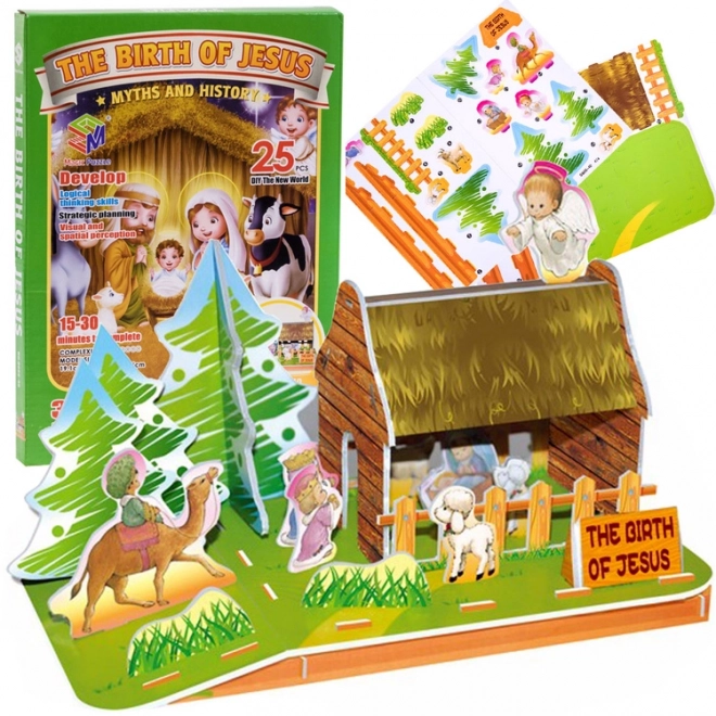 Puzzle 3D Nașterea Domnului - Set de 25 piese