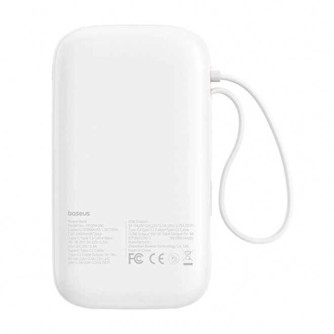 Baterie externă Baseus QPow 2 20000mAh 30W alb