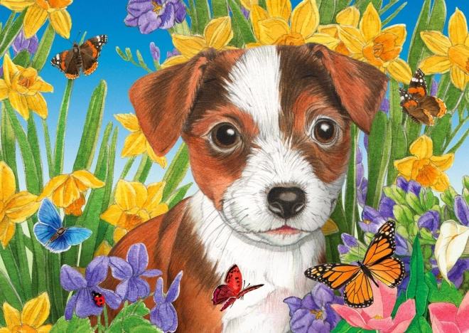 Puzzle Cățeluș în grădină 1000 piese