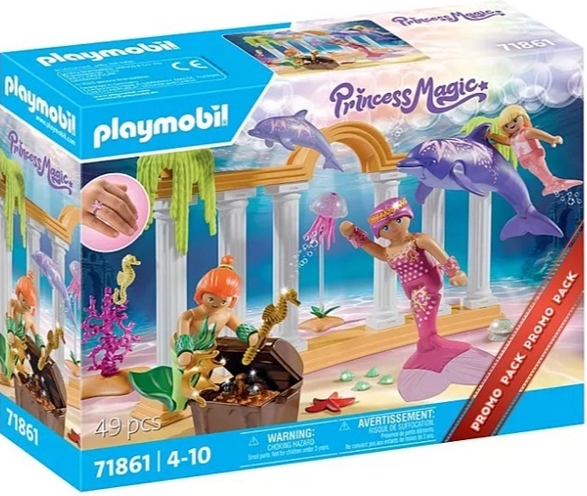 Set de figurine sirene cu comoară și delfin
