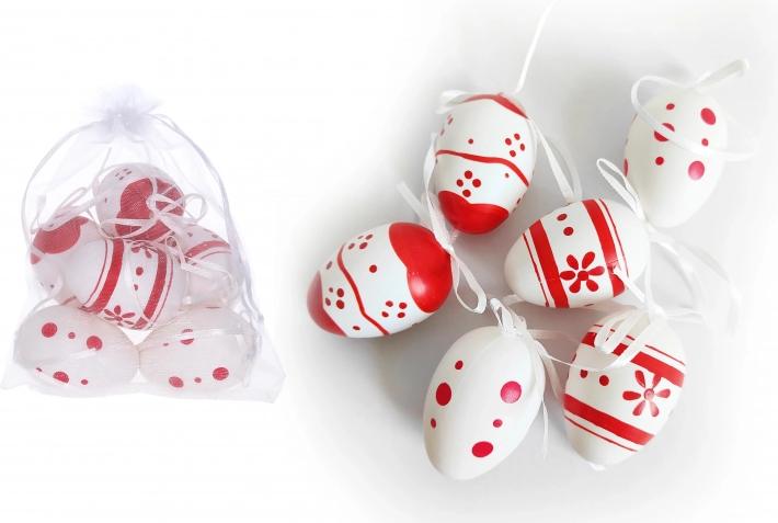 Ouă decorative din plastic pictate 6 cm