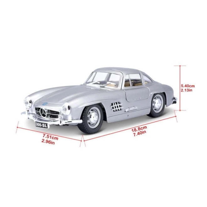 Model de mașină Mercedes Benz 300SL Bburago la scară 1:24