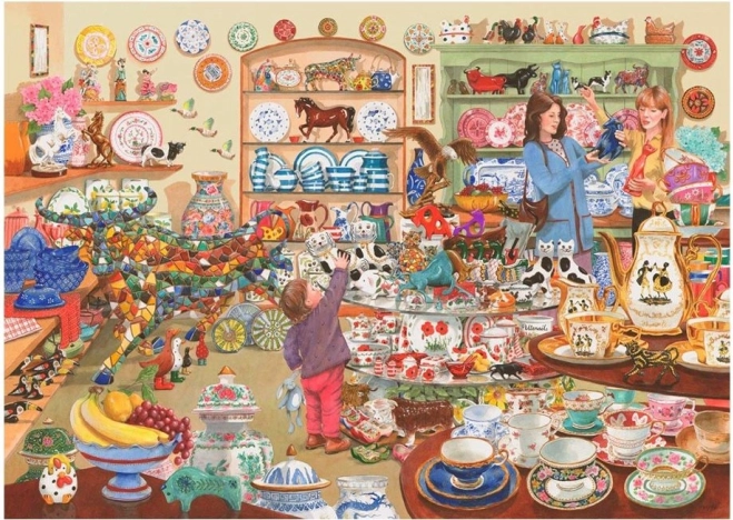 Puzzle Tauri în magazinul cu porțelanuri 1000 piese