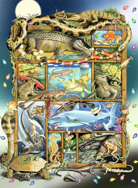 Puzzle XXL 200 Piese cu Pești și Reptile