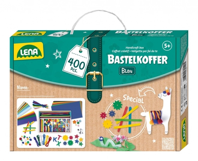 Set creativ Lena pentru copii, albastru, 400 piese