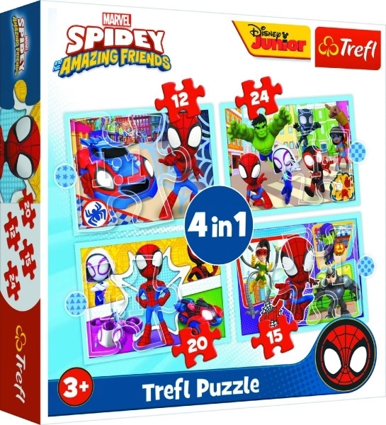 Puzzle Spidey și prietenii săi uimitori 4 în 1