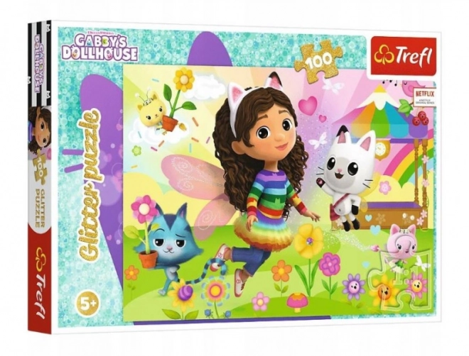 Puzzle din seria Glitter Brokat Gabby's Dollhouse