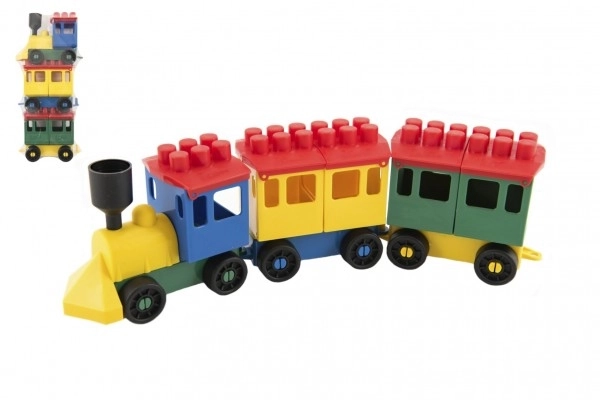 Set de construcție Lori Tren cu 2 Vagoane