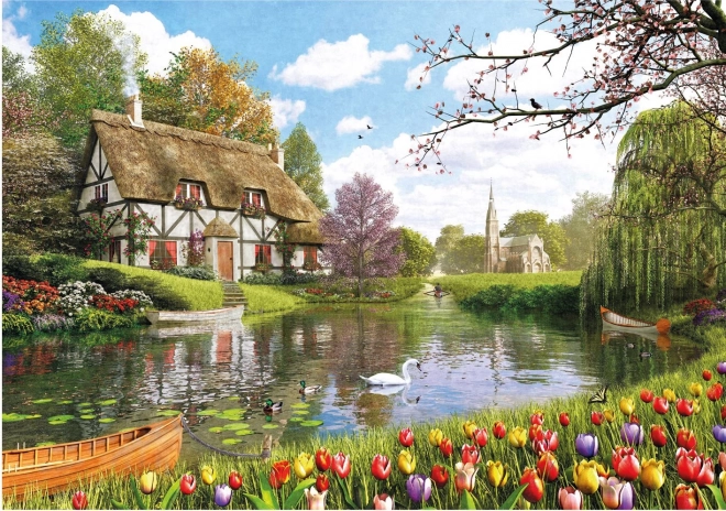 Puzzle Chata Lângă Lac 500 De Piese