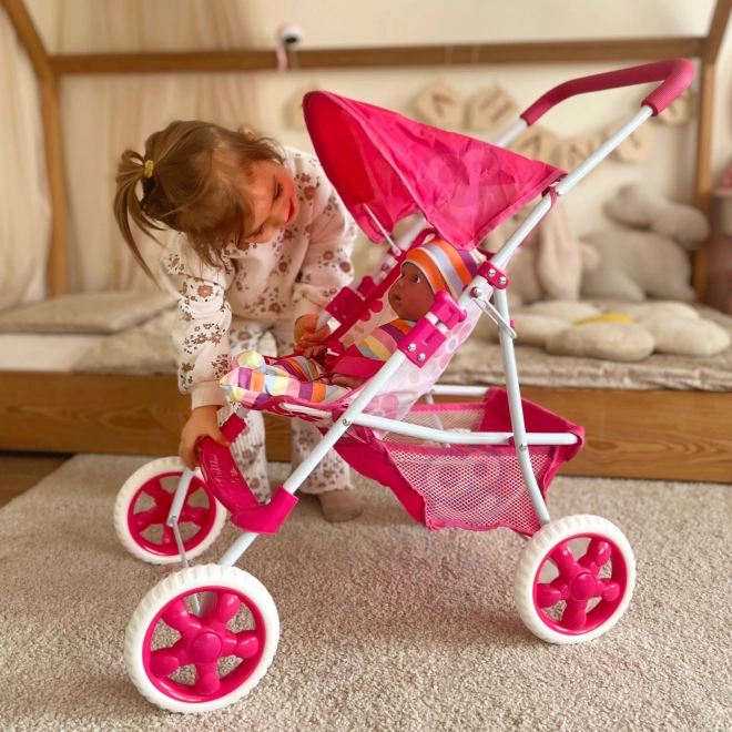 Cărucior Woopie Royal pentru păpuși - design floral