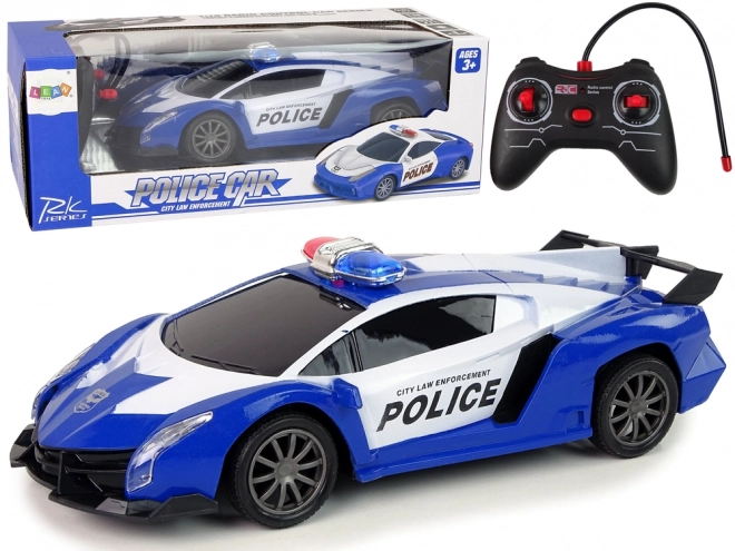 Mașină de curse poliție R/C cu telecomandă și acumulator