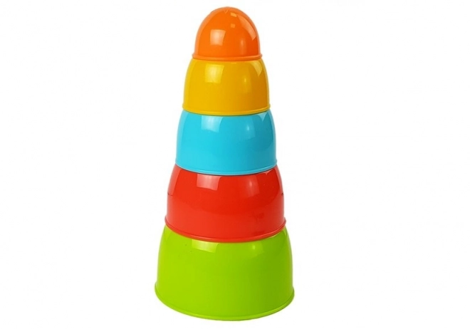 Piramidă cu cupe colorate pentru copii