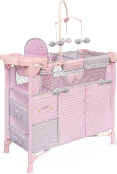 Pătuț pliabil pentru păpuși cu 5 accesorii SOPHIE